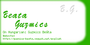beata guzmics business card