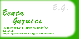 beata guzmics business card